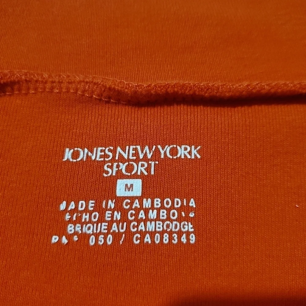 🧡 Jones New York Sport Vintage Y2K Bright Orange 3/4 Length Sleeves Knit - Picture 3 of 8